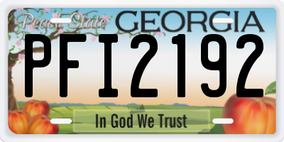 GA license plate PFI2192