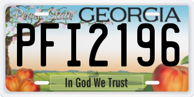 GA license plate PFI2196