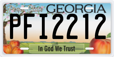 GA license plate PFI2212