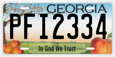 GA license plate PFI2334