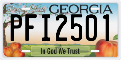 GA license plate PFI2501