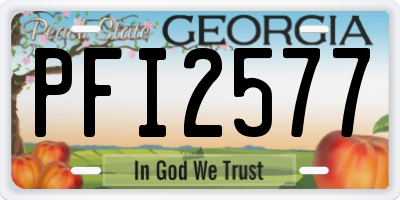 GA license plate PFI2577
