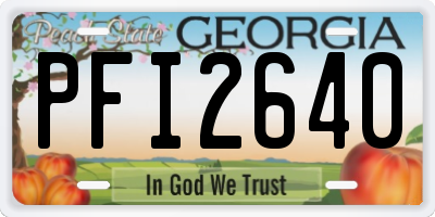 GA license plate PFI2640