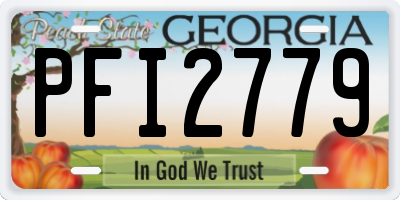 GA license plate PFI2779