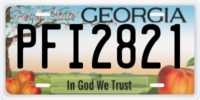 GA license plate PFI2821