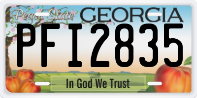 GA license plate PFI2835