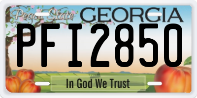 GA license plate PFI2850