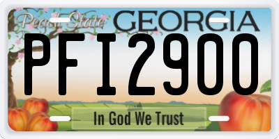 GA license plate PFI2900