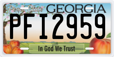GA license plate PFI2959
