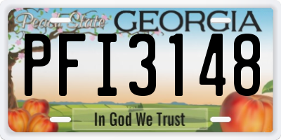 GA license plate PFI3148