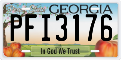 GA license plate PFI3176