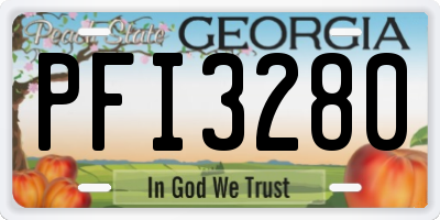 GA license plate PFI3280