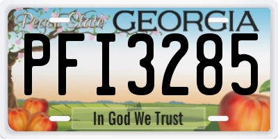 GA license plate PFI3285