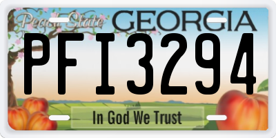 GA license plate PFI3294