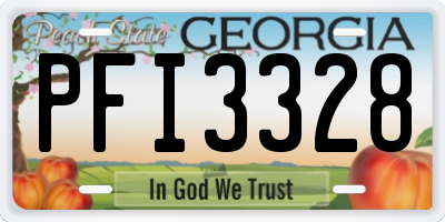 GA license plate PFI3328