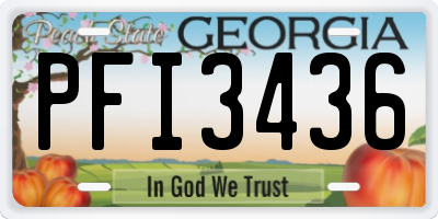 GA license plate PFI3436
