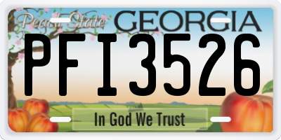 GA license plate PFI3526