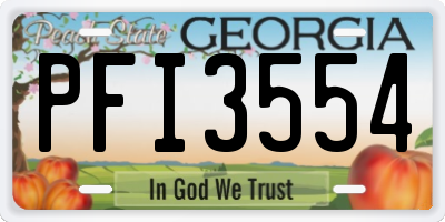 GA license plate PFI3554