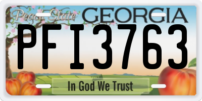 GA license plate PFI3763