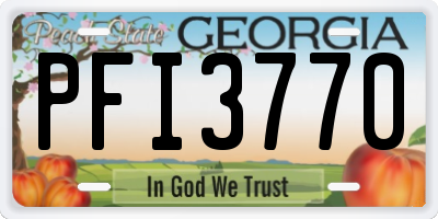 GA license plate PFI3770