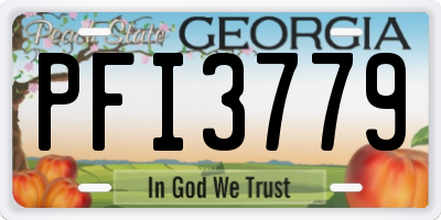 GA license plate PFI3779