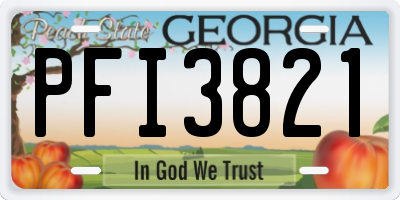 GA license plate PFI3821