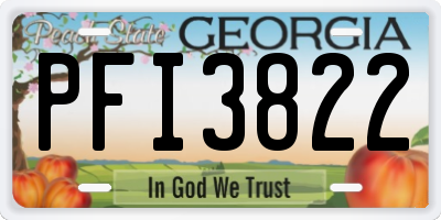 GA license plate PFI3822
