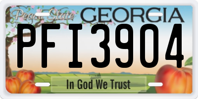 GA license plate PFI3904