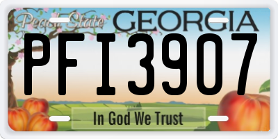 GA license plate PFI3907