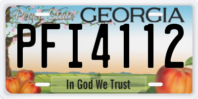 GA license plate PFI4112