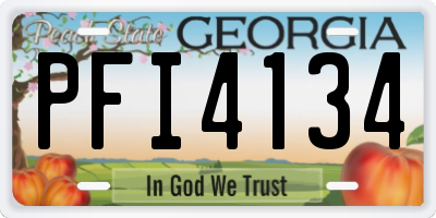 GA license plate PFI4134