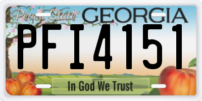 GA license plate PFI4151