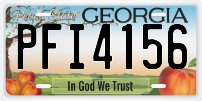 GA license plate PFI4156