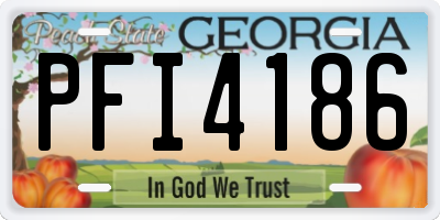 GA license plate PFI4186