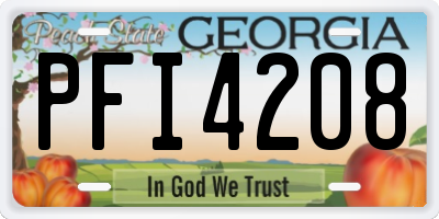 GA license plate PFI4208
