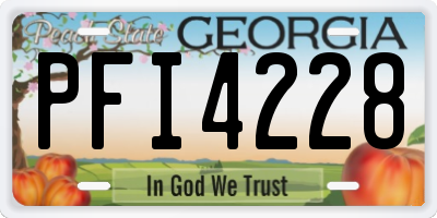 GA license plate PFI4228