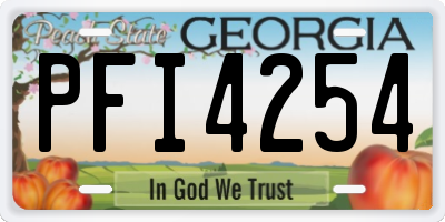 GA license plate PFI4254