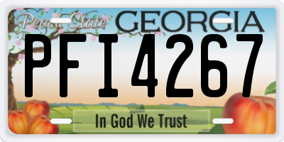 GA license plate PFI4267