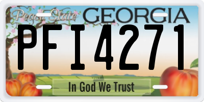 GA license plate PFI4271