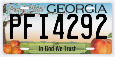 GA license plate PFI4292