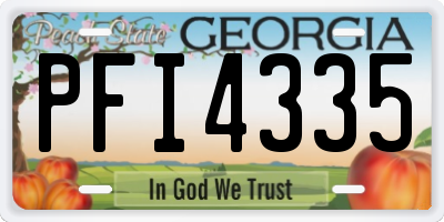 GA license plate PFI4335