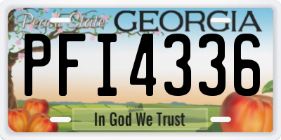 GA license plate PFI4336