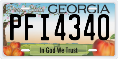 GA license plate PFI4340