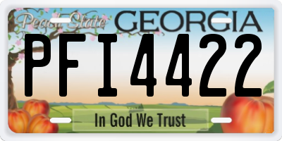 GA license plate PFI4422
