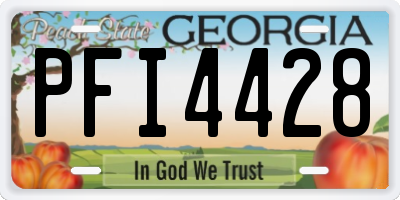 GA license plate PFI4428