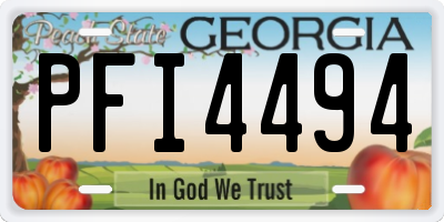 GA license plate PFI4494