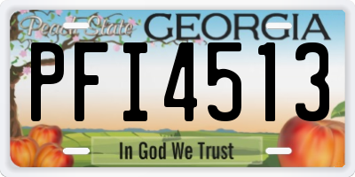 GA license plate PFI4513