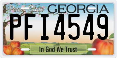 GA license plate PFI4549
