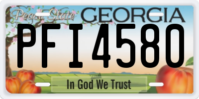 GA license plate PFI4580