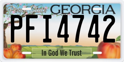 GA license plate PFI4742